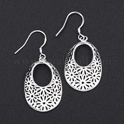Vogue Design Filigree Oval Brass Dangle Earrings&nbsp;EJEW-BB08255-S