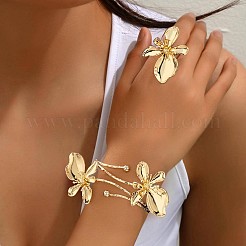 Flower Alloy Cuff Bangles & Rings Sets&nbsp;FS-WGBB150-01