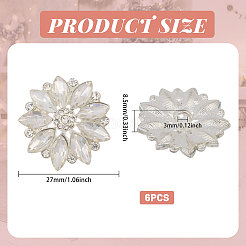 6Pcs Alloy Rhinestone Shank Buttons&nbsp;BUTT-FG0001-72S