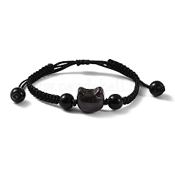 Cat Head Resin Brainded Bead Bracelets&nbsp;BJEW-L701-02B