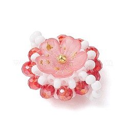 6Pcs 6 Colors Glass Seed Beaded Connector Charms&nbsp;PALLOY-MZ01111