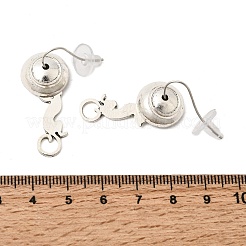 Alloy & Resin Cat Shape Dangle Earrings&nbsp;EJEW-Z163-02AS