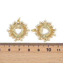 Brass Micro Pave Cubic Zirconia Pendants&nbsp;KK-C132-01B-G