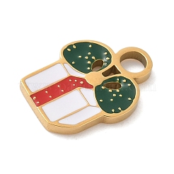 Christmas Themes 304 Stainless Steel Enamel Charms&nbsp;STAS-K312-04G-G