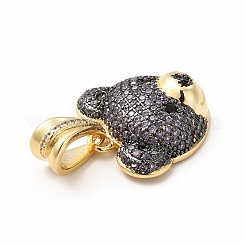 Rack Plating Brass Micro Pave Cubic Zirconia Pendants&nbsp;KK-G456-22G