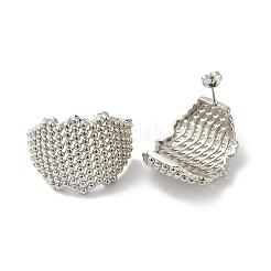 Rack Plating Brass Hollow Twist Stud Earrings for Women&nbsp;EJEW-D073-03P