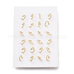 304 Stainless Steel Half Hoop Earrings&nbsp;LS-EJEW-H100-11A-G
