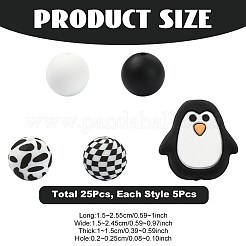 25Pcs 5 Styles Silicone Beads&nbsp;SIL-YW0002-66