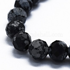 Natural Snowflake Obsidian Beads Strands&nbsp;G-G927-45
