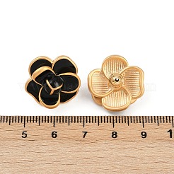 Golden Flower Brass Enamel Stud Earrings&nbsp;EJEW-K308-02G-01