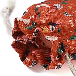 Christmas Theme Cloth Printed Storage Bags&nbsp;ABAG-F010-02B-01