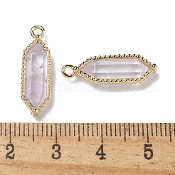 Natural Amethyst Faceted Double Terminal Pointed Pendants&nbsp;G-G181-05G-02