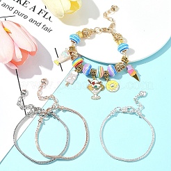 4Pcs 4 Colors Brass European Style Bracelet Making&nbsp;MAK-FS0001-04