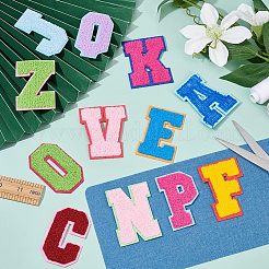 Alphabet Towel Embroidery Style Cloth Iron on/Sew on Patches&nbsp;DIY-WH0308-183