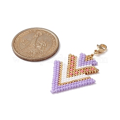 Handmade Loom Pattern Seed Beads Pendants Decoration&nbsp;HJEW-MZ00013