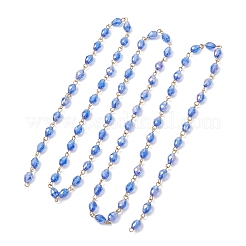 Oval Glass Beaded Link Chains&nbsp;AJEW-JB01471
