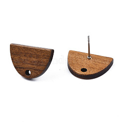 Walnut Wood Stud Earring Findings&nbsp;MAK-N032-009