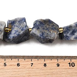 Raw Rough Natural Blue Spot Jasper Beads Strands&nbsp;G-Z087-B01