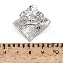 Adjustable 304 Stainless Steel Cuff Rings for Women&nbsp;RJEW-B135-06P
