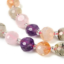 Natural Amethyst & Prehnite & Rose Quartz & Citrine Beads Strands&nbsp;G-B153-B12