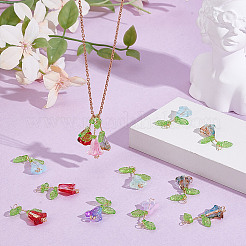 50Pcs Glass Pendants&nbsp;PALLOY-HY00097