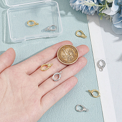 8Pcs 4 Styles Brass Spring Gate Rings&nbsp;KK-BC0013-65