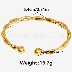 304 Stainless Steel Twisted Cuff Bangles&nbsp;XI4338-2