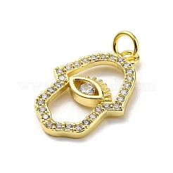 Brass Micro Pave Cubic Zirconia Pendants&nbsp;FIND-Z023-06G