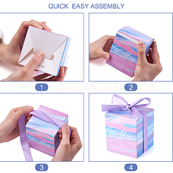 40Sets 4 Color Square Fold Paper Candy Boxes&nbsp;CON-MB0001-17