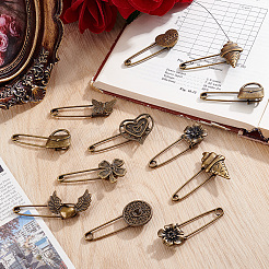 18Pcs 9 Styles Alloy Kilt Pins for Backpack Clothes&nbsp;JEWB-SC0001-91
