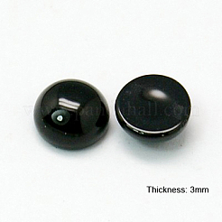 Natural Dyed & Heated Black Agate Cabochons&nbsp;G-C108-6mm-3