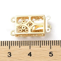 Brass Micro Pave Cubic Zirconia Box Clasps&nbsp;KK-F862-32G-01