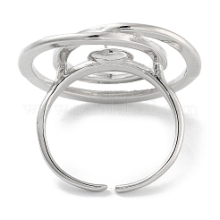 Rack Plating Brass Open Cuff Ring Settings&nbsp;KK-Z071-30P