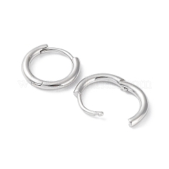 Rhodium Plated 925 Sterling Silver Huggie Hoop Earrings&nbsp;EJEW-K258-19B-P
