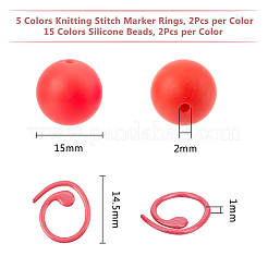 Baking Paint Zinc Alloy Knitting Stitch Marker Rings&nbsp;DIY-DC0002-21