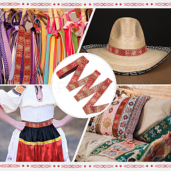 Ethnic Style Polyester Jacquard Ribbon&nbsp;OCOR-WH0078-478B-06