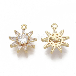 Brass Micro Pave Cubic Zirconia Pendants&nbsp;KK-S354-099-NF