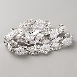 Alloy Rhinestone Link Chains&nbsp;LCHA-WH20001-01S