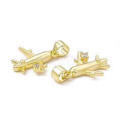 Rack Plating Brass Micro Pave Cubic Zirconia Pendants&nbsp;ZIRC-I061-03G