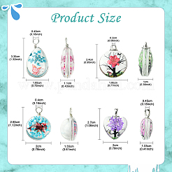 10Pcs Transparent Glass Pendants&nbsp;GLAA-YW0004-27
