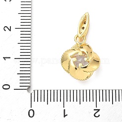 Brass Micro Pave Cubic Zirconia Pendants&nbsp;KK-D357-32G