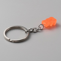 Candy Color Transparent Bear Resin Pendant Keychain&nbsp;KEYC-WH0034-34B-04