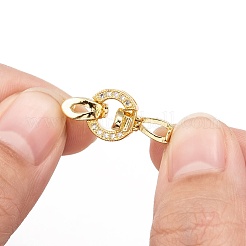 Brass Micro Pave Cubic Zirconia Fold Over Clasps&nbsp;X-KK-P164-12G
