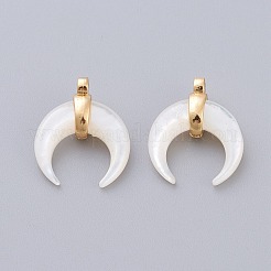 Natural White Shell Mother of Pearl Shell Pendants&nbsp;SSHEL-L017-012G