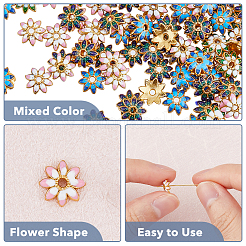 100Pcs Multi-Petal Alloy Enamel Bead Caps&nbsp;FIND-HY0001-07