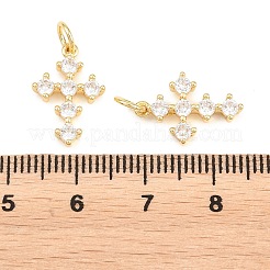 Easter Brass Micro Pave Clear Cubic Zirconia Pendants&nbsp;KK-P353-09G
