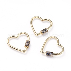 Brass Micro Pave Cubic Zirconia Screw Carabiner Lock Charms&nbsp;ZIRC-G156-12G