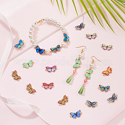 50Pcs 10 Colors Alloy Enamel Connector Charms&nbsp;ENAM-NB0002-01