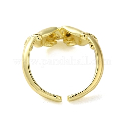 Open Brass with Cubic Zirconia Rings&nbsp;RJEW-B057-19G