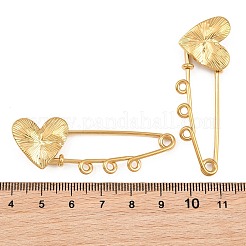 Radiant Heart 304 Stainless Steel Safety Pins Brooch Findings&nbsp;SA-CBA098D-15C-G03